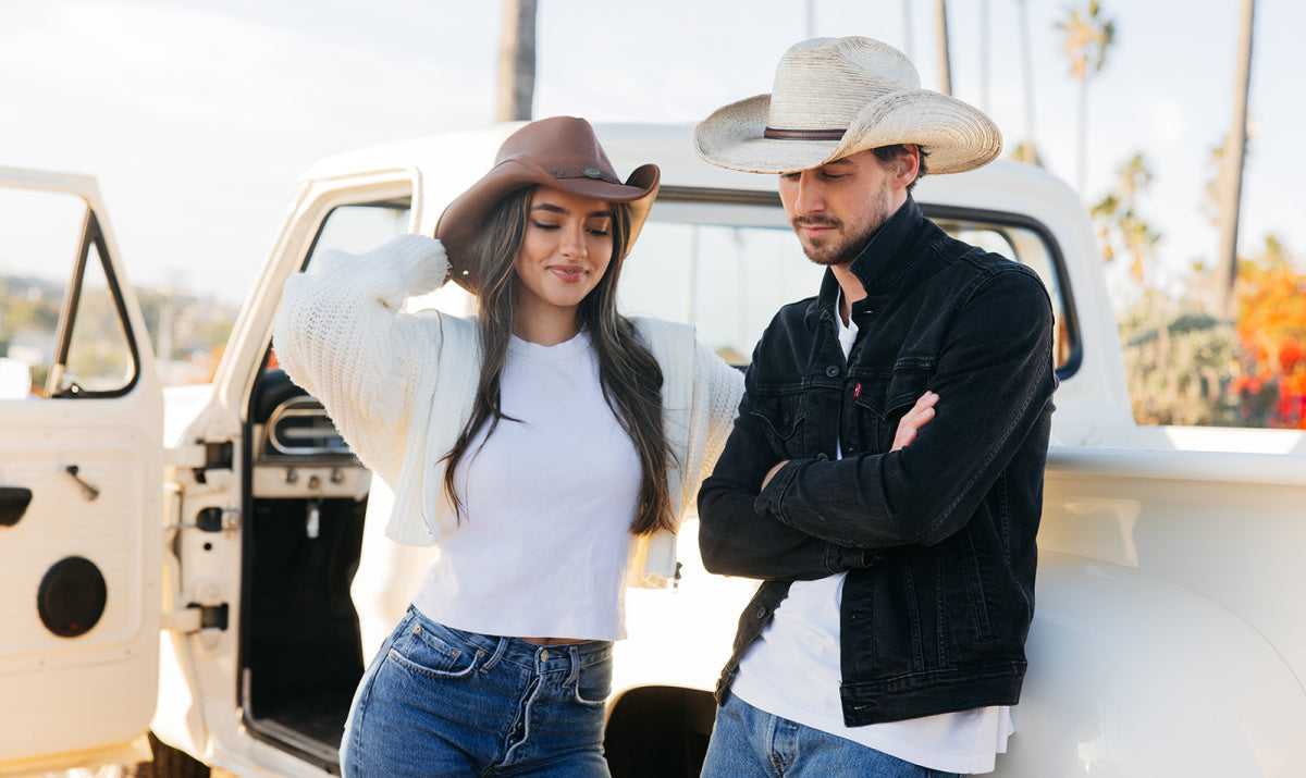 Peter Grimm Guide to Cowboy Hats Drifters and Classic Westerns|Felt Cowboy Hat for Women by Peter Grimm|Peter Grimm Hats, Woman driving a pickup in her cowboy hat